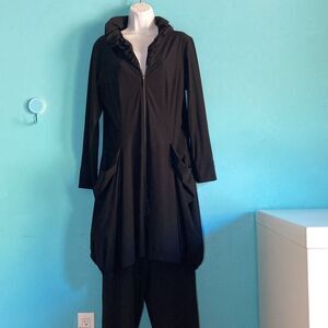 Sun Light Paris T4 Black Avant Garde Jacket Size M Zip Front Fits Up to Size 10